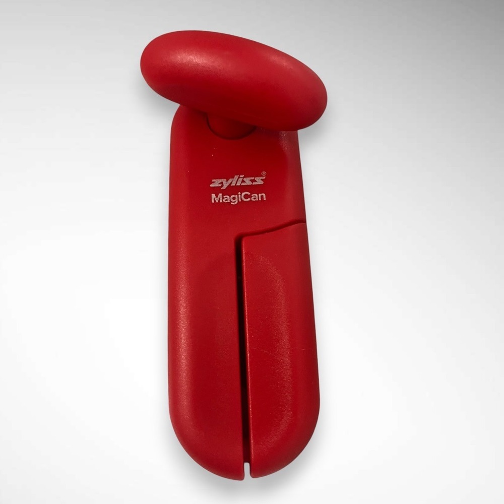ZYLISS MagiCan Red Manual Can Opener With Lid Release |‎ EUC